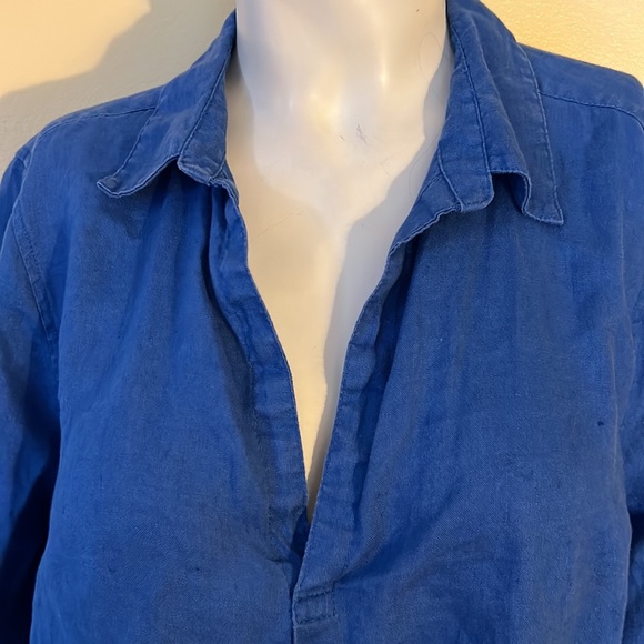 For Cynthia Royal Blue Linen Tunic - Picture 5 of 9